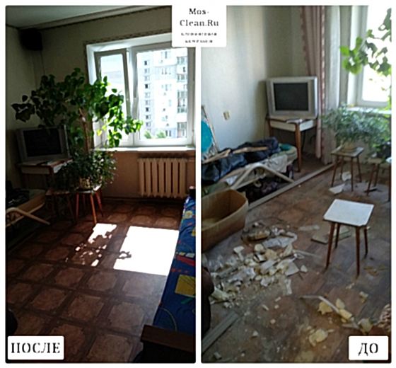 Клининг в 1 комнатной квартире после строительства